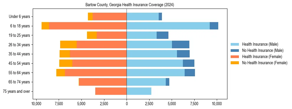 Health insurance pyramid for Bartow County, Georgia