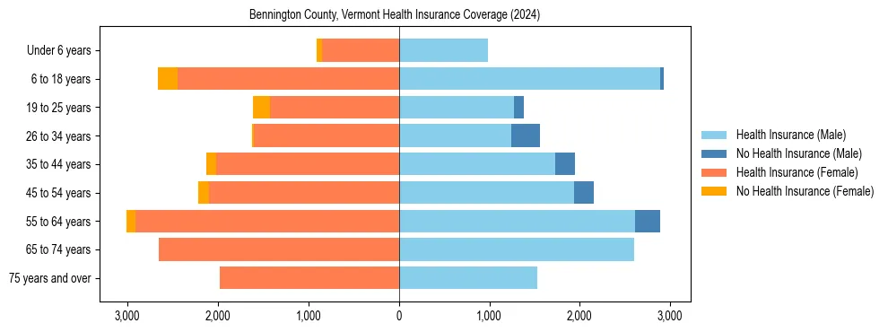 Health insurance pyramid for Bennington County, Vermont