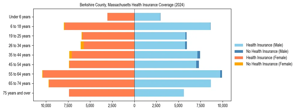 Health insurance pyramid for Berkshire County, Massachusetts