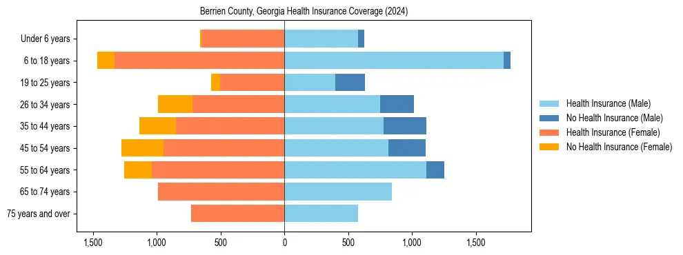 Health insurance pyramid for Berrien County, Georgia