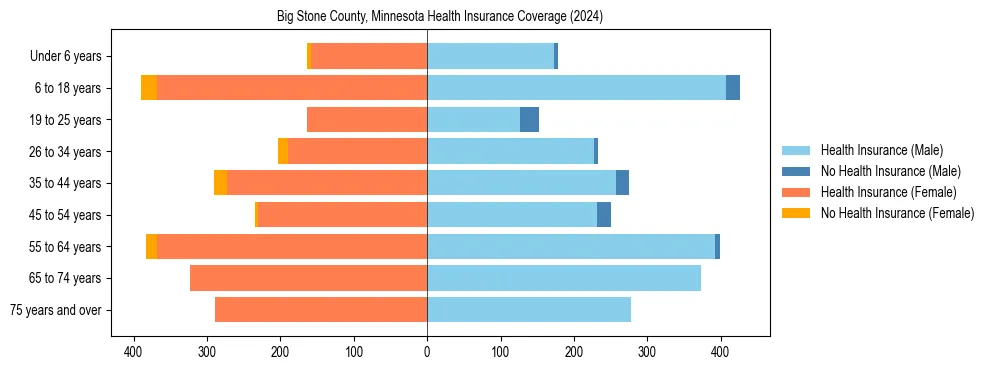 Health insurance pyramid for Big Stone County, Minnesota