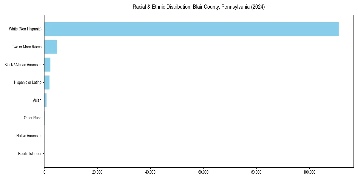 Bar chart showing racial distribution in  for 2024