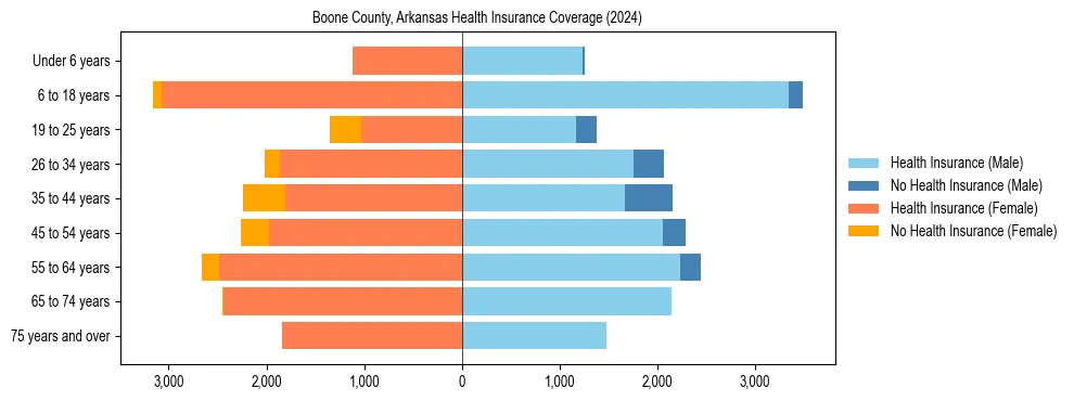 Health insurance pyramid for Boone County, Arkansas