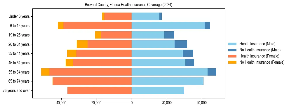Health insurance pyramid for Brevard County, Florida