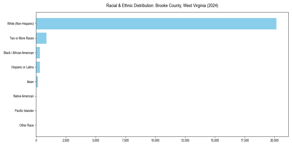 Bar chart showing racial distribution in  for 2024