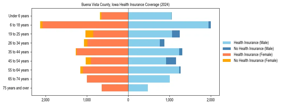 Health insurance pyramid for Buena Vista County, Iowa