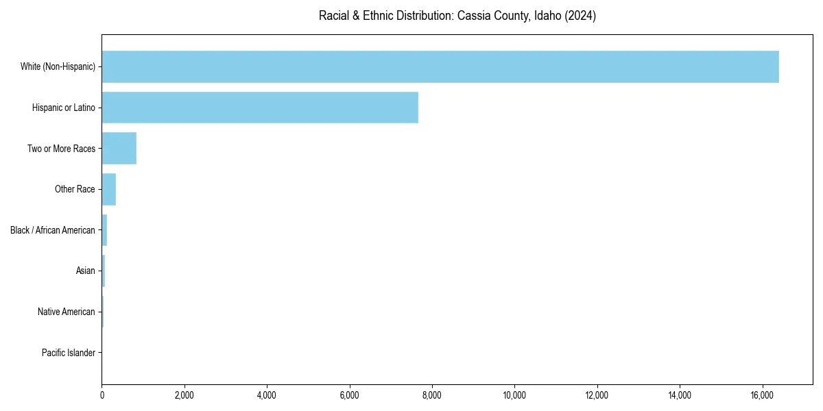Bar chart showing racial distribution in  for 2024