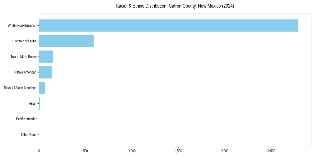 Bar chart showing racial distribution in  for 2024