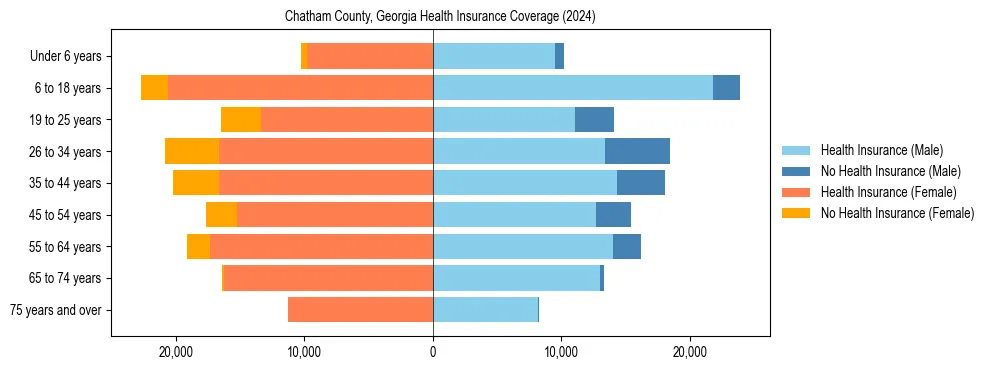 Health insurance pyramid for Chatham County, Georgia