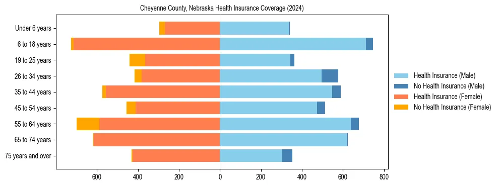 Health insurance pyramid for Cheyenne County, Nebraska