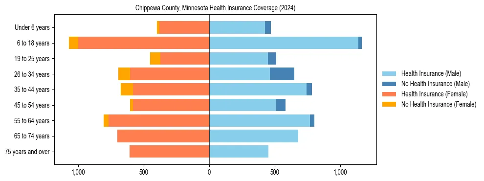 Health insurance pyramid for Chippewa County, Minnesota