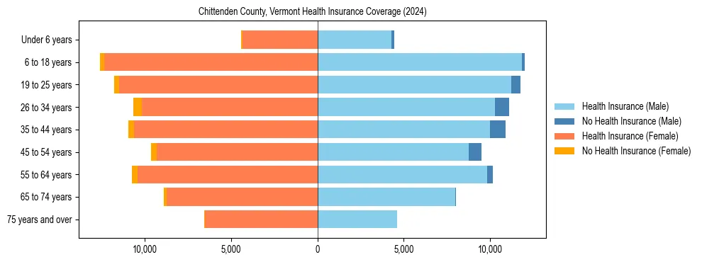 Health insurance pyramid for Chittenden County, Vermont
