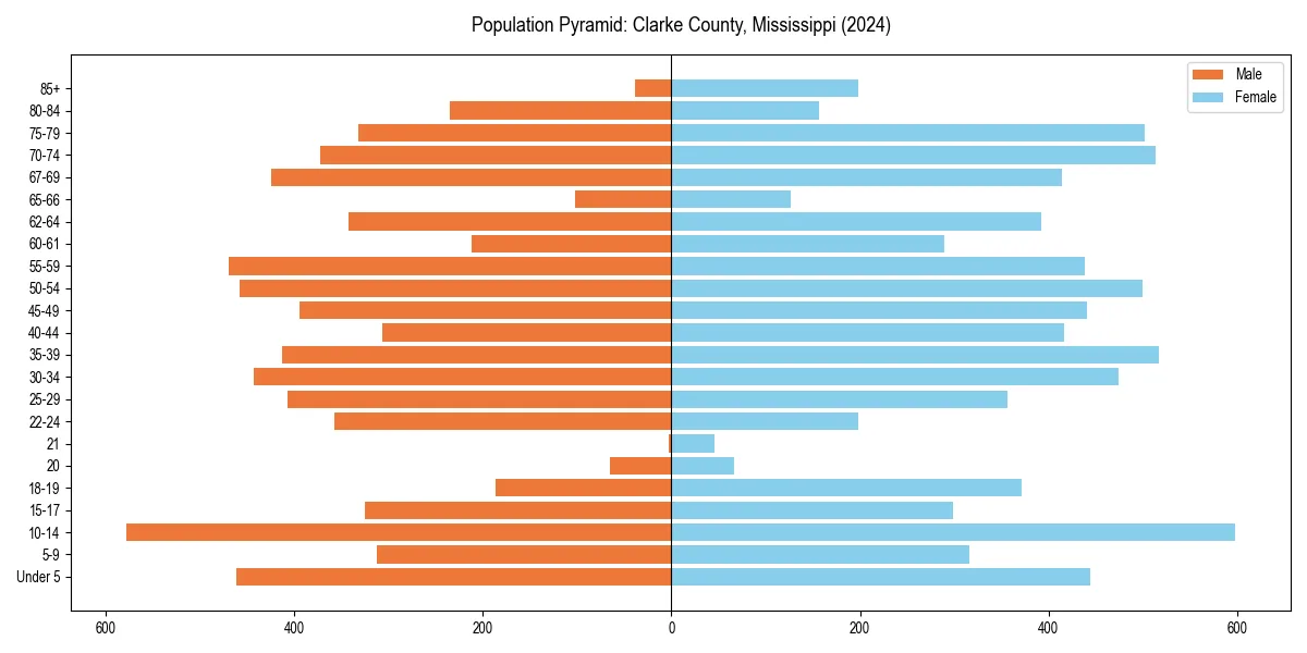 Population pyramid for 