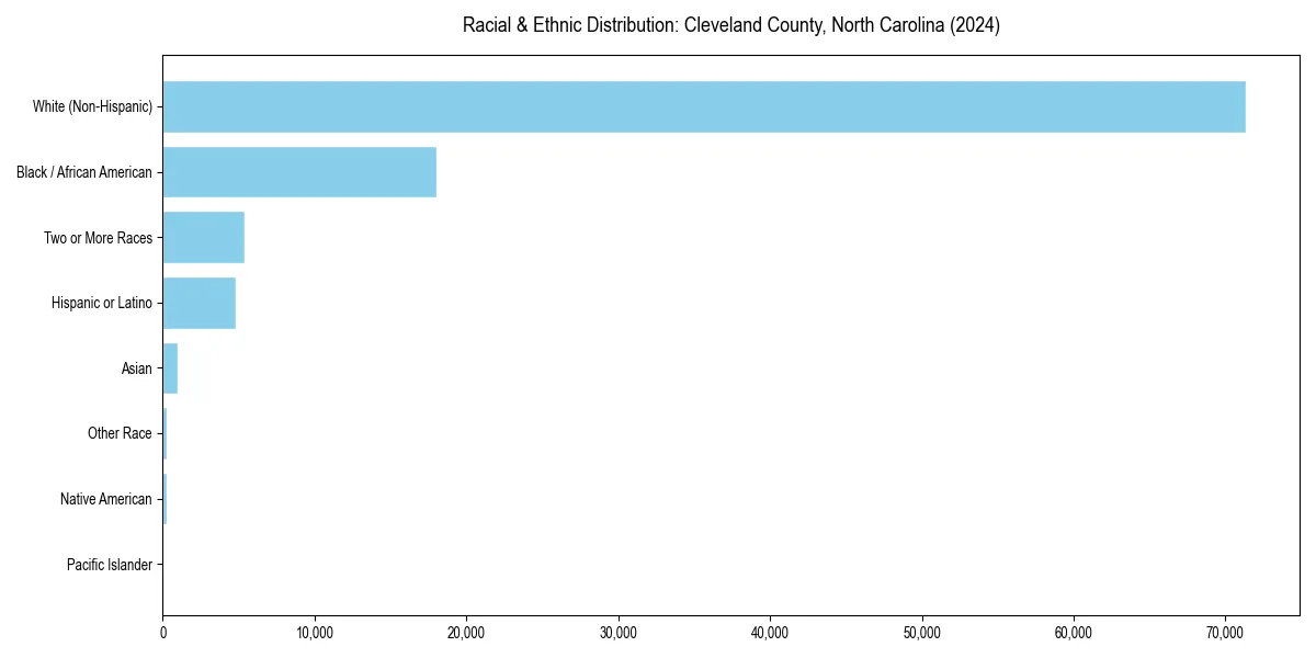 Bar chart showing racial distribution in  for 2024