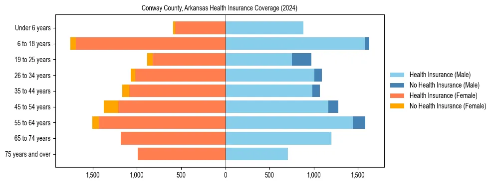 Health insurance pyramid for Conway County, Arkansas