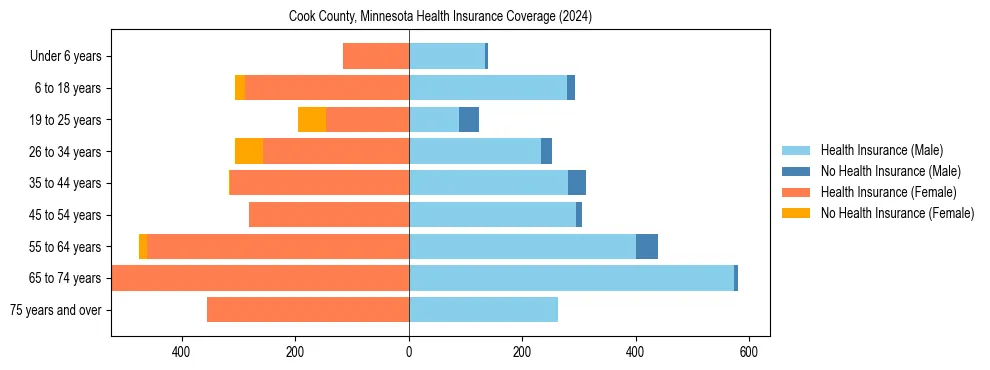 Health insurance pyramid for Cook County, Minnesota
