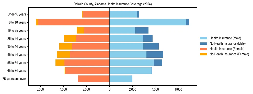Health insurance pyramid for DeKalb County, Alabama