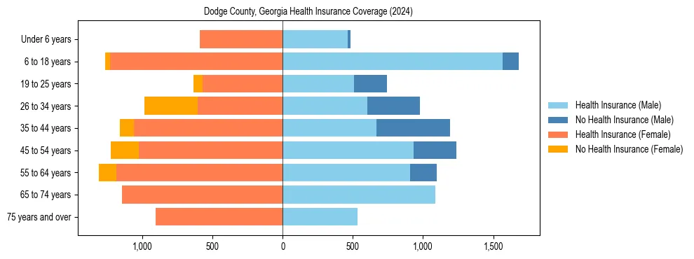 Health insurance pyramid for Dodge County, Georgia