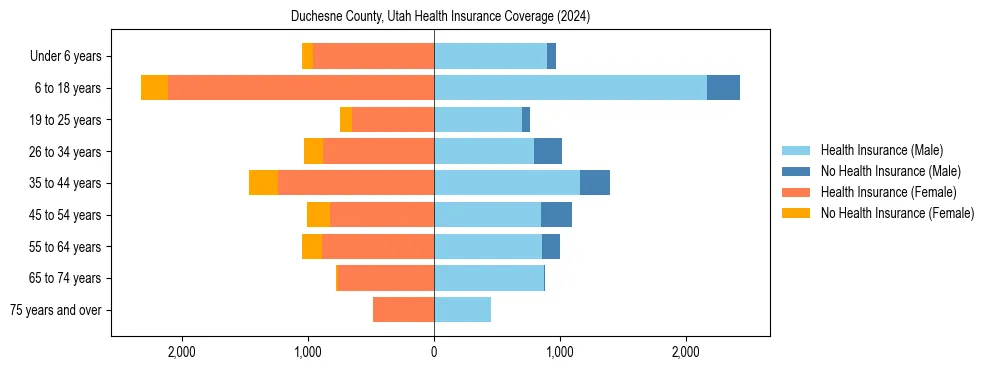 Health insurance pyramid for Duchesne County, Utah