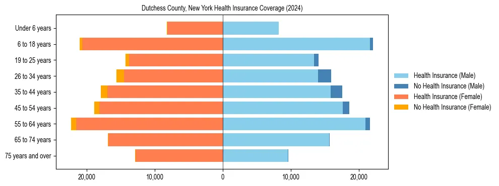 Health insurance pyramid for Dutchess County, New York