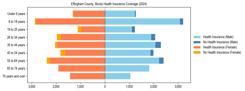 Health insurance pyramid for Effingham County, Illinois