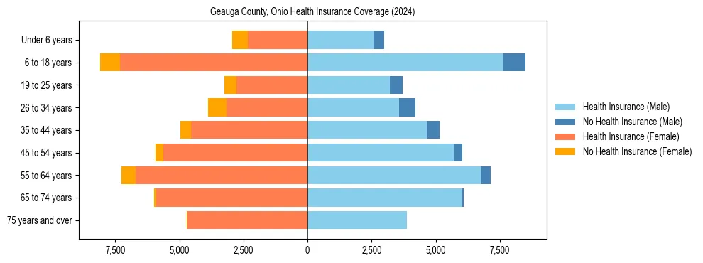 Health insurance pyramid for Geauga County, Ohio