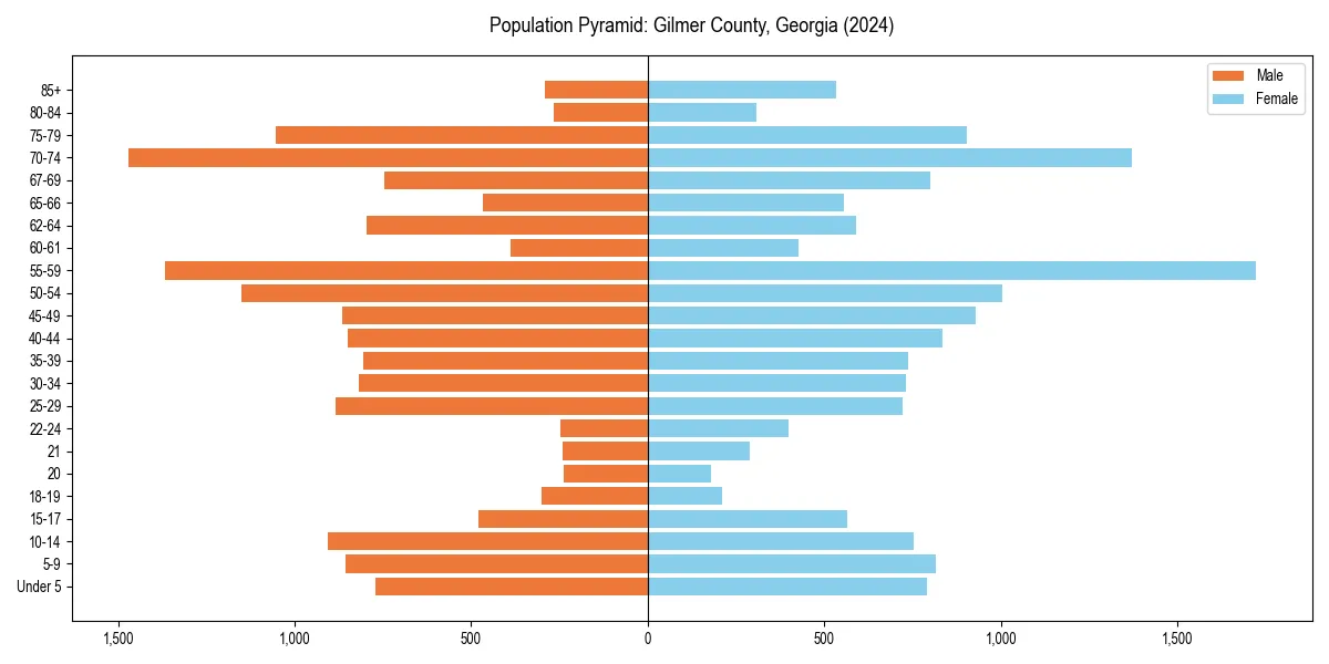 Population pyramid for 