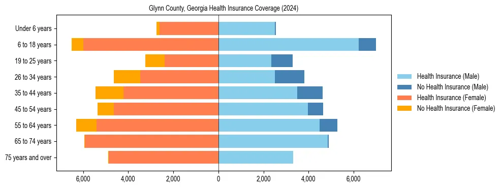 Health insurance pyramid for Glynn County, Georgia
