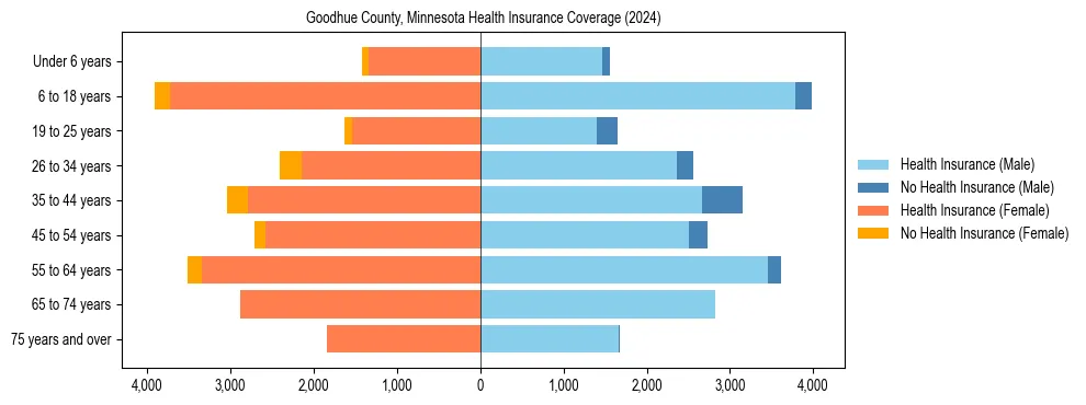 Health insurance pyramid for Goodhue County, Minnesota