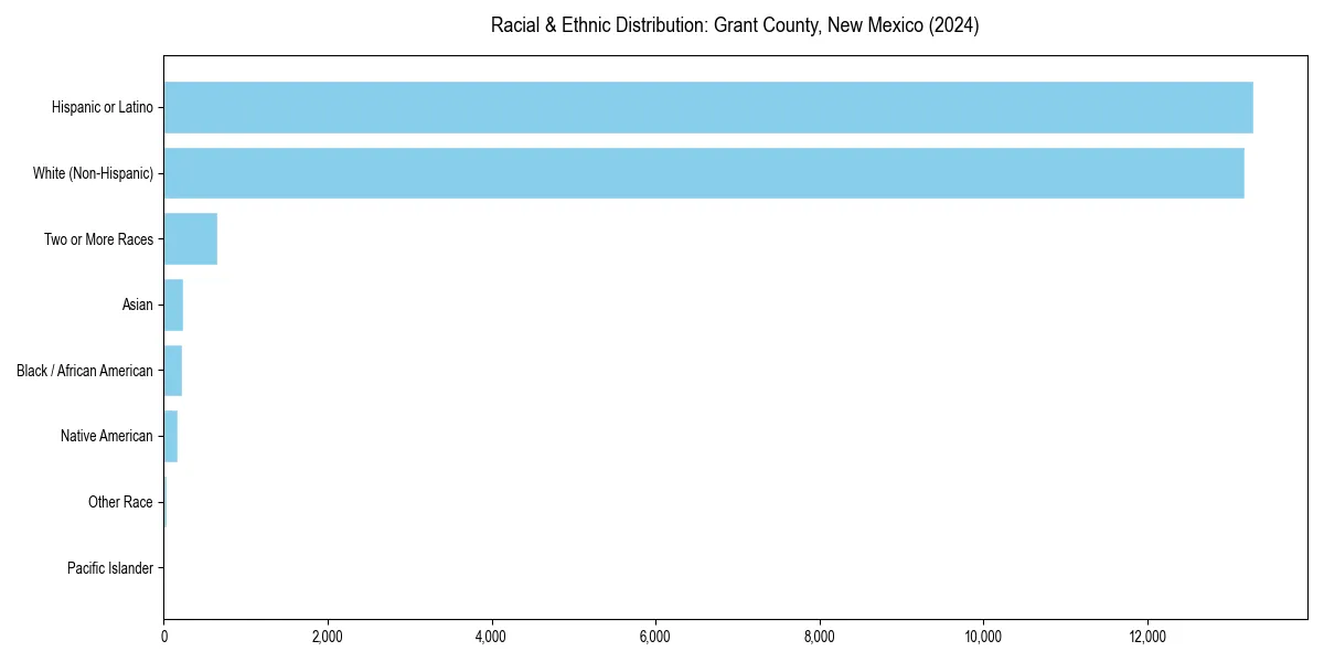 Bar chart showing racial distribution in  for 2024