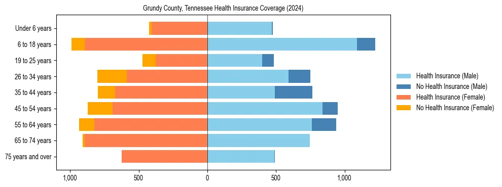 Health insurance pyramid for Grundy County, Tennessee
