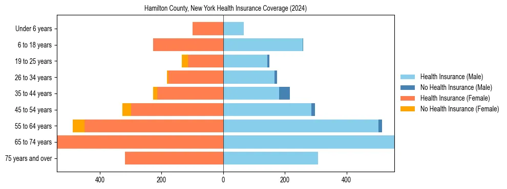 Health insurance pyramid for Hamilton County, New York