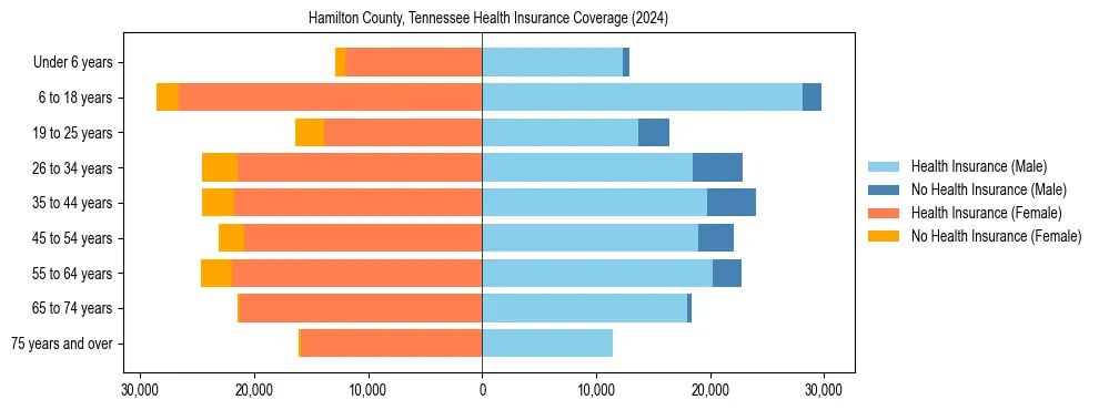 Health insurance pyramid for Hamilton County, Tennessee