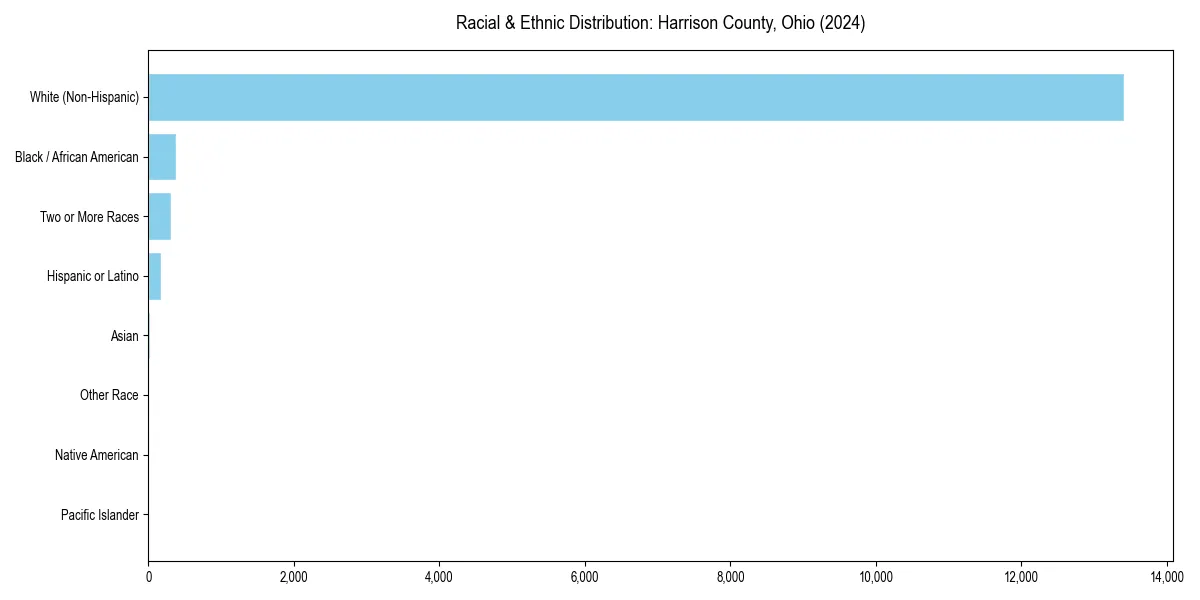 Bar chart showing racial distribution in  for 2024