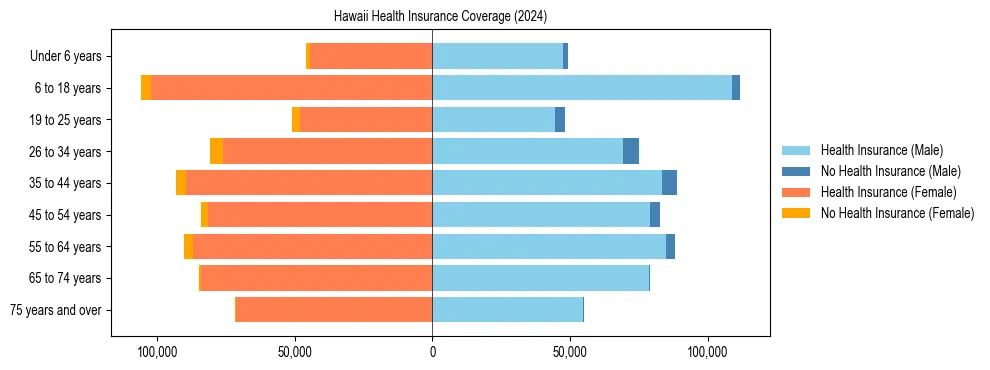 Health insurance pyramid for Hawaii