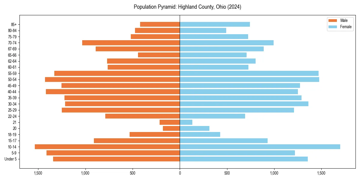 Population pyramid for 
