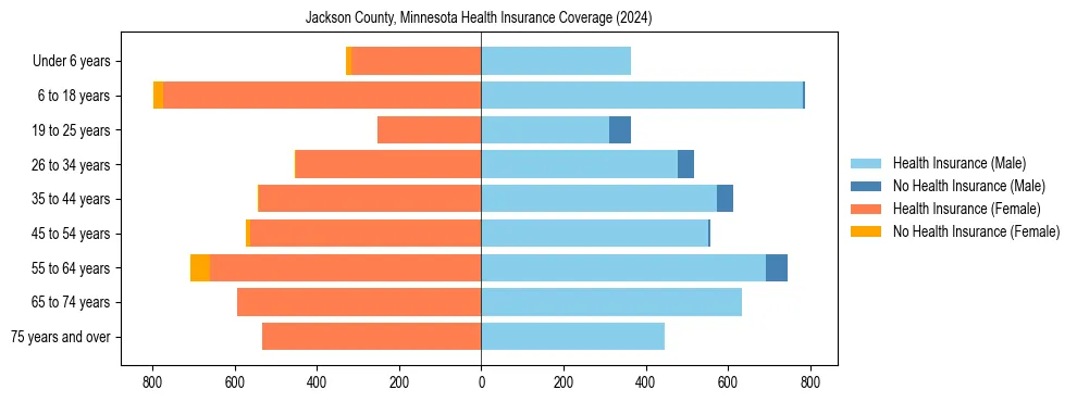 Health insurance pyramid for Jackson County, Minnesota