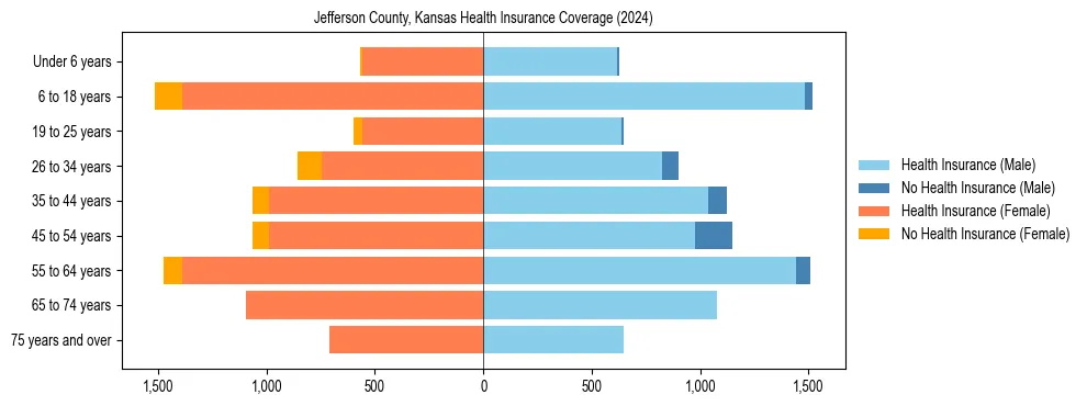 Health insurance pyramid for Jefferson County, Kansas