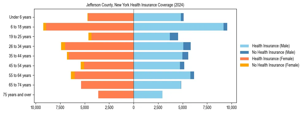 Health insurance pyramid for Jefferson County, New York