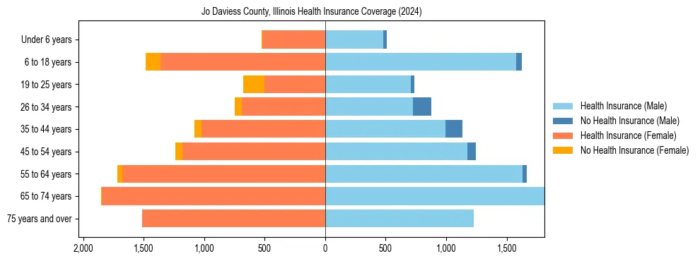 Health insurance pyramid for Jo Daviess County, Illinois