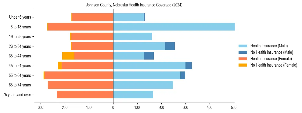 Health insurance pyramid for Johnson County, Nebraska