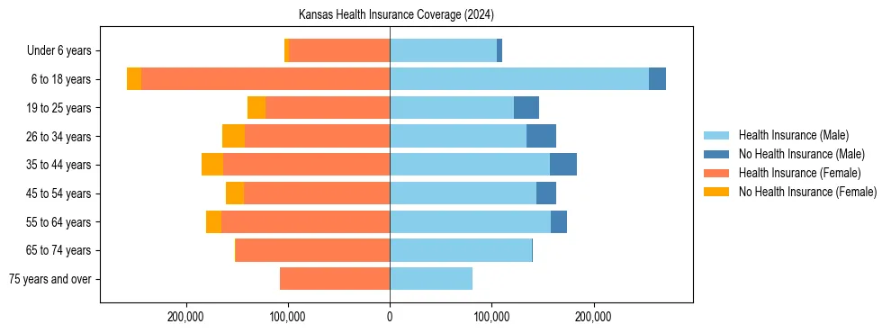 Health insurance pyramid for Kansas