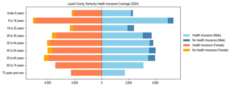 Health insurance pyramid for Laurel County, Kentucky