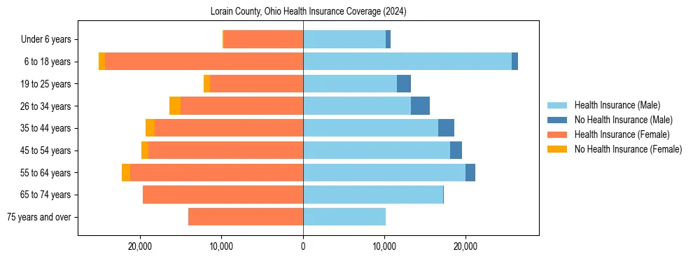 Health insurance pyramid for Lorain County, Ohio