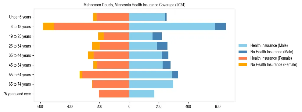 Health insurance pyramid for Mahnomen County, Minnesota
