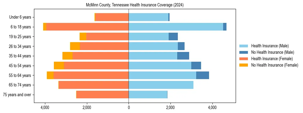 Health insurance pyramid for McMinn County, Tennessee