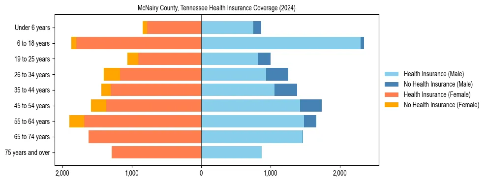 Health insurance pyramid for McNairy County, Tennessee