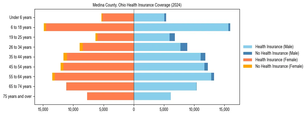 Health insurance pyramid for Medina County, Ohio