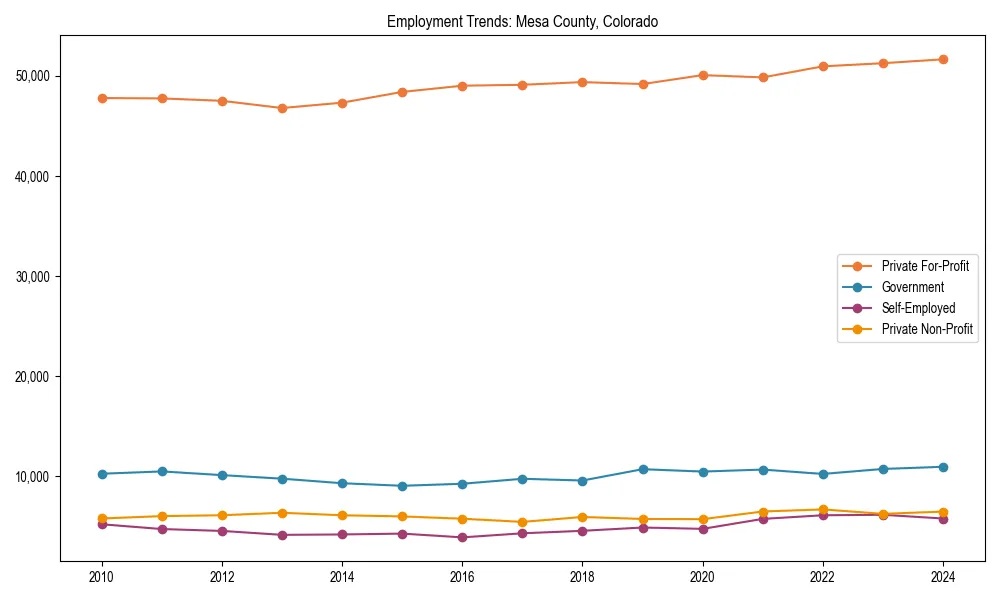 Long-term employment trends in 