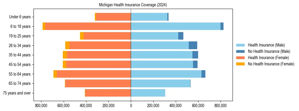 Health insurance pyramid for Michigan